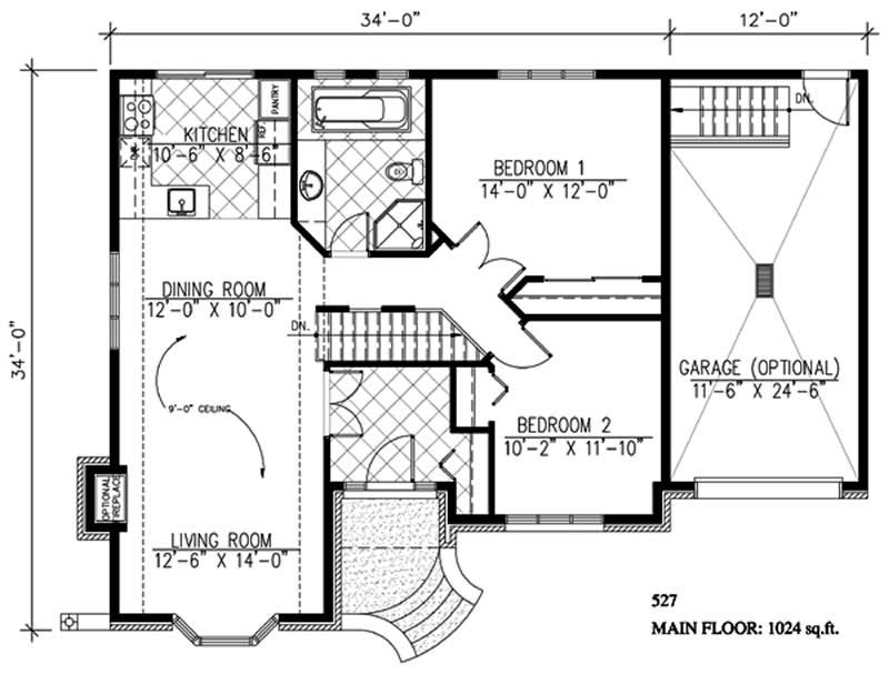 Floor Plan First Story of Country Plan #158-1212