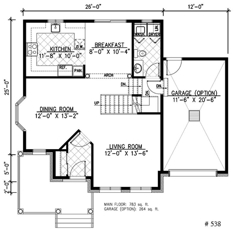 Floor Plan First Story of European Plan #158-1217