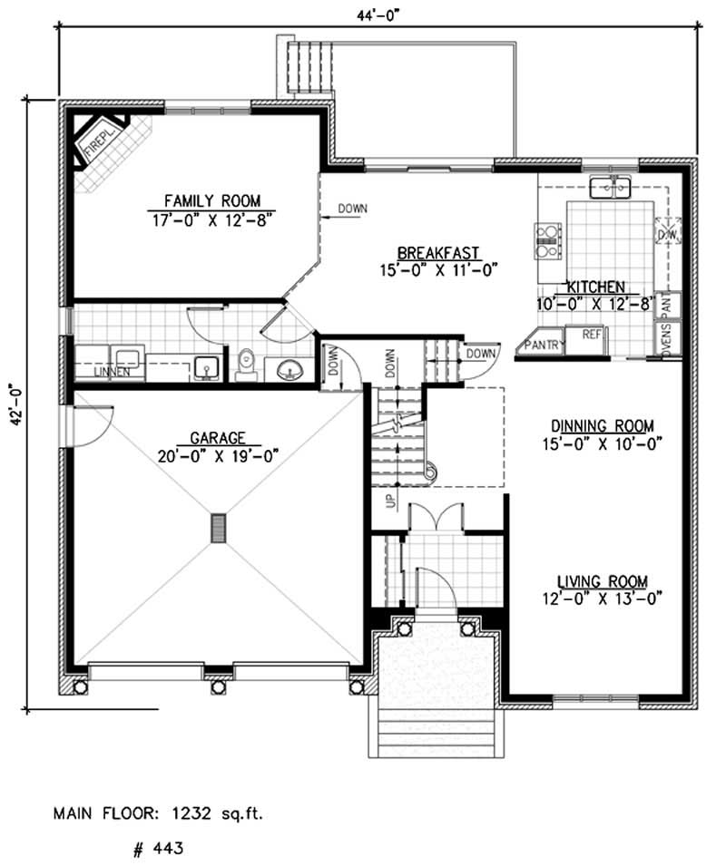 Floor Plan First Story of Contemporary Plan #158-1225