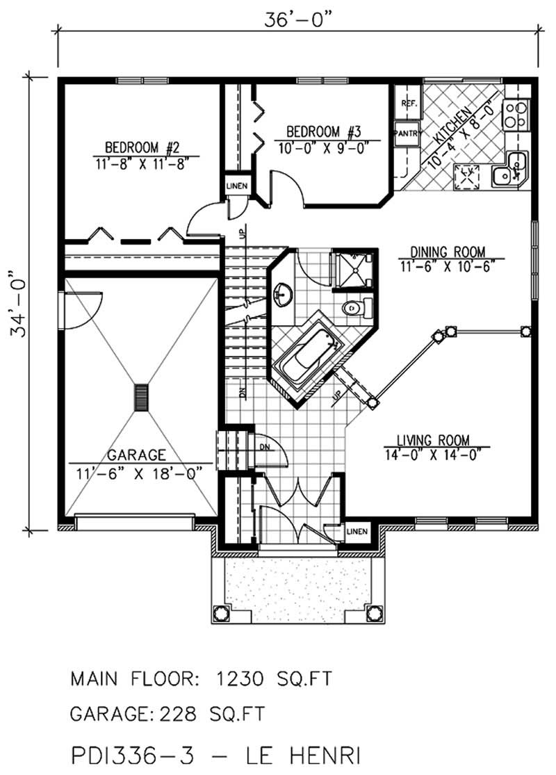 Floor Plan First Story of Cape Cod Plan #158-1242