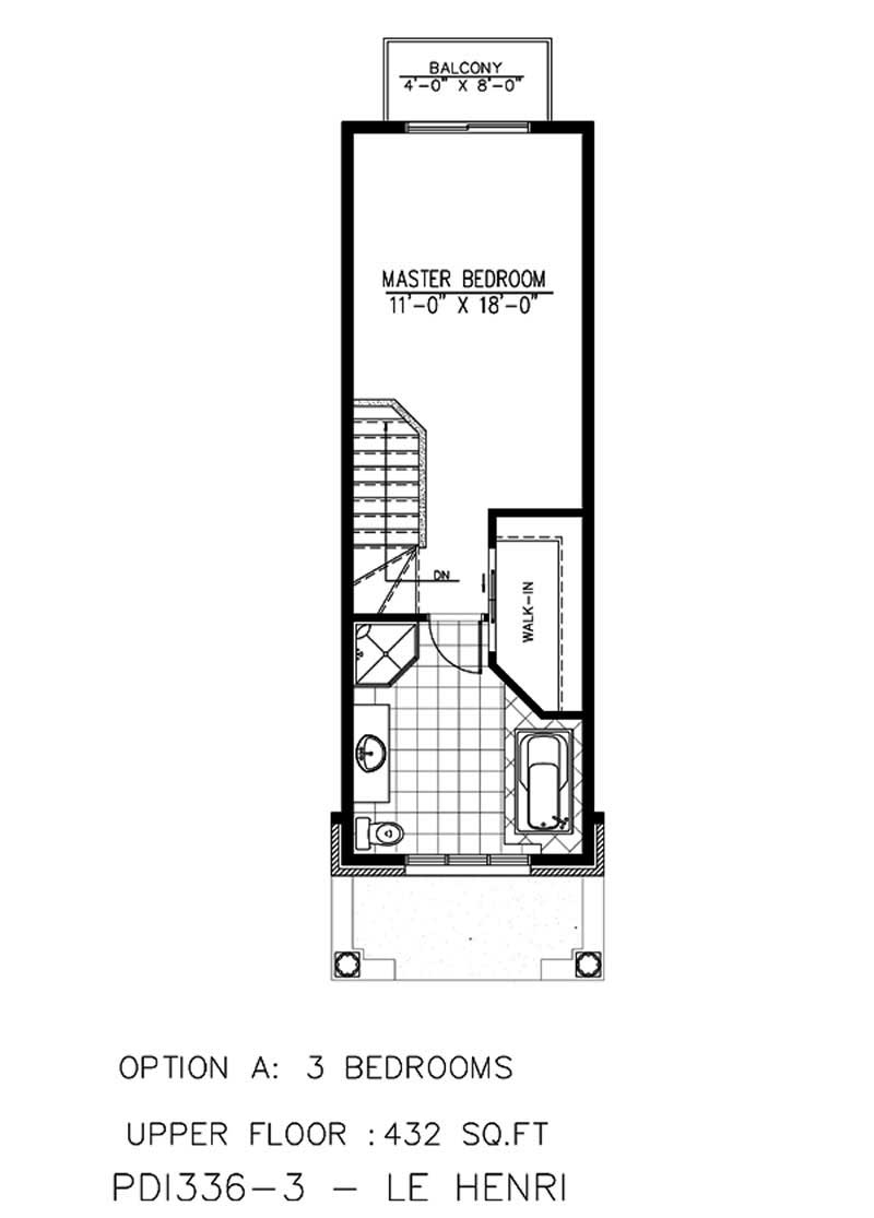 Floor Plan Second Story of Cape Cod Plan #158-1242