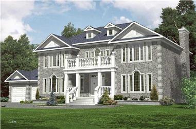 4-Bedroom, 3312 Sq Ft Colonial Home Plan - 158-1247 - Main Exterior