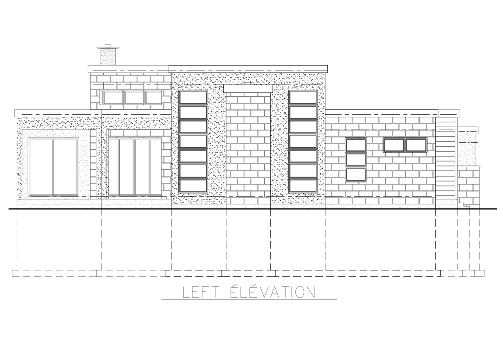 Home Plan Left Elevation of this 3-Bedroom,3216 Sq Ft Plan -158-1258