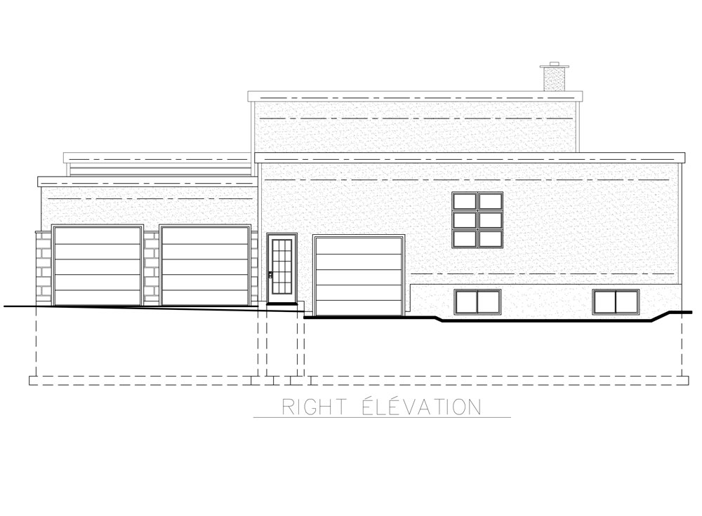Home Plan Right Elevation of this 3-Bedroom,3216 Sq Ft Plan -158-1258