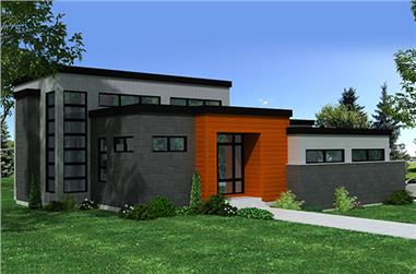 3-Bedroom, 3216 Sq Ft Modern House Plan - 158-1258 - Front Exterior