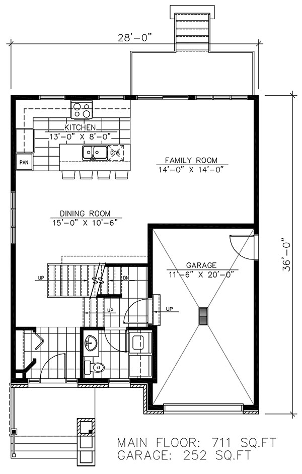 Floor Plan First Story of Contemporary Plan #158-1262