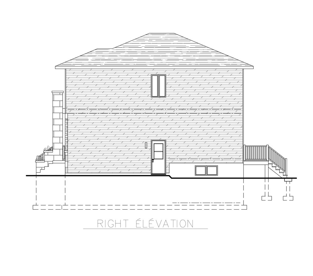 Home Plan Right Elevation of this 4-Bedroom,1674 Sq Ft Plan -158-1262