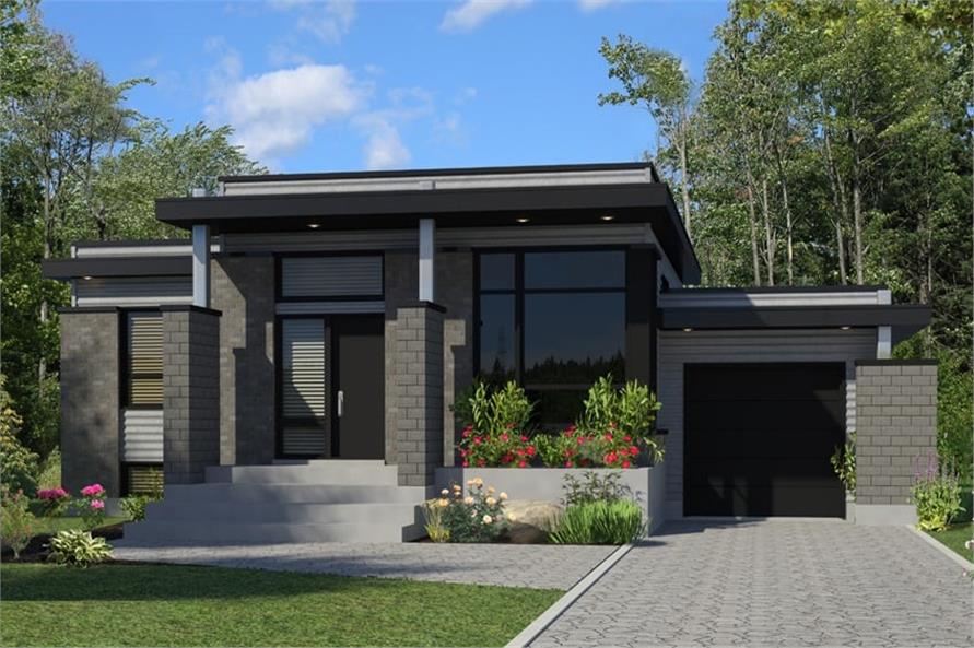 3 Bedroom Contemporary House Plan - 1 Story, 1268 Sq Ft