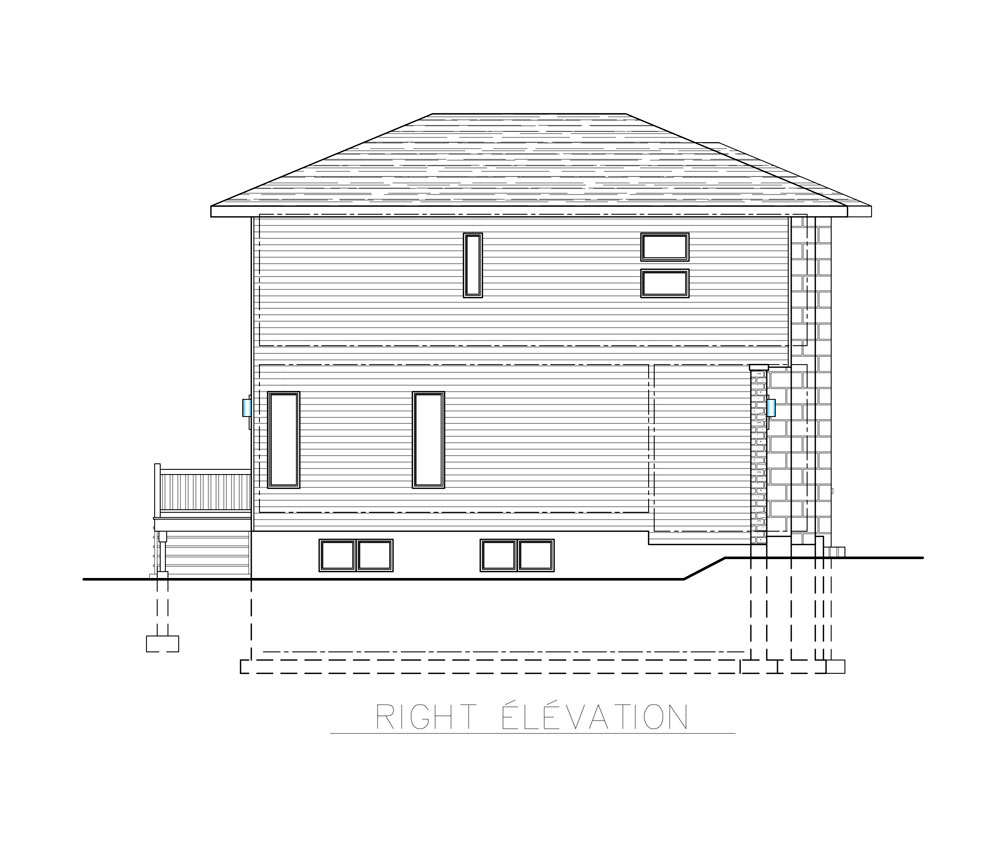 Home Plan Right Elevation of this 3-Bedroom,1934 Sq Ft Plan -158-1266