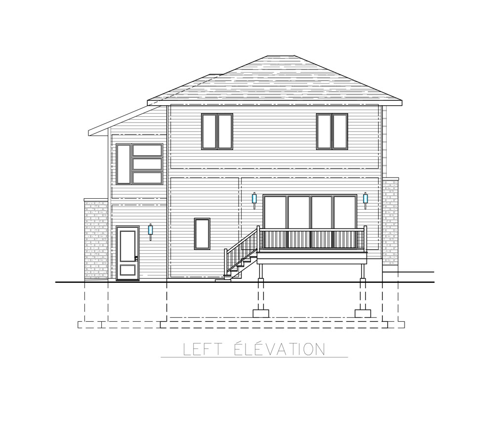 Home Plan Left Elevation of this 3-Bedroom,1934 Sq Ft Plan -158-1266