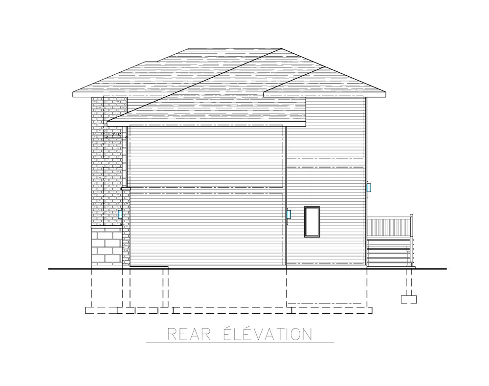 Home Plan Rear Elevation of this 3-Bedroom,1934 Sq Ft Plan -158-1266