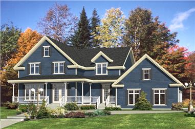 4-Bedroom, 2707 Sq Ft Country Home Plan - 158-1270 - Main Exterior