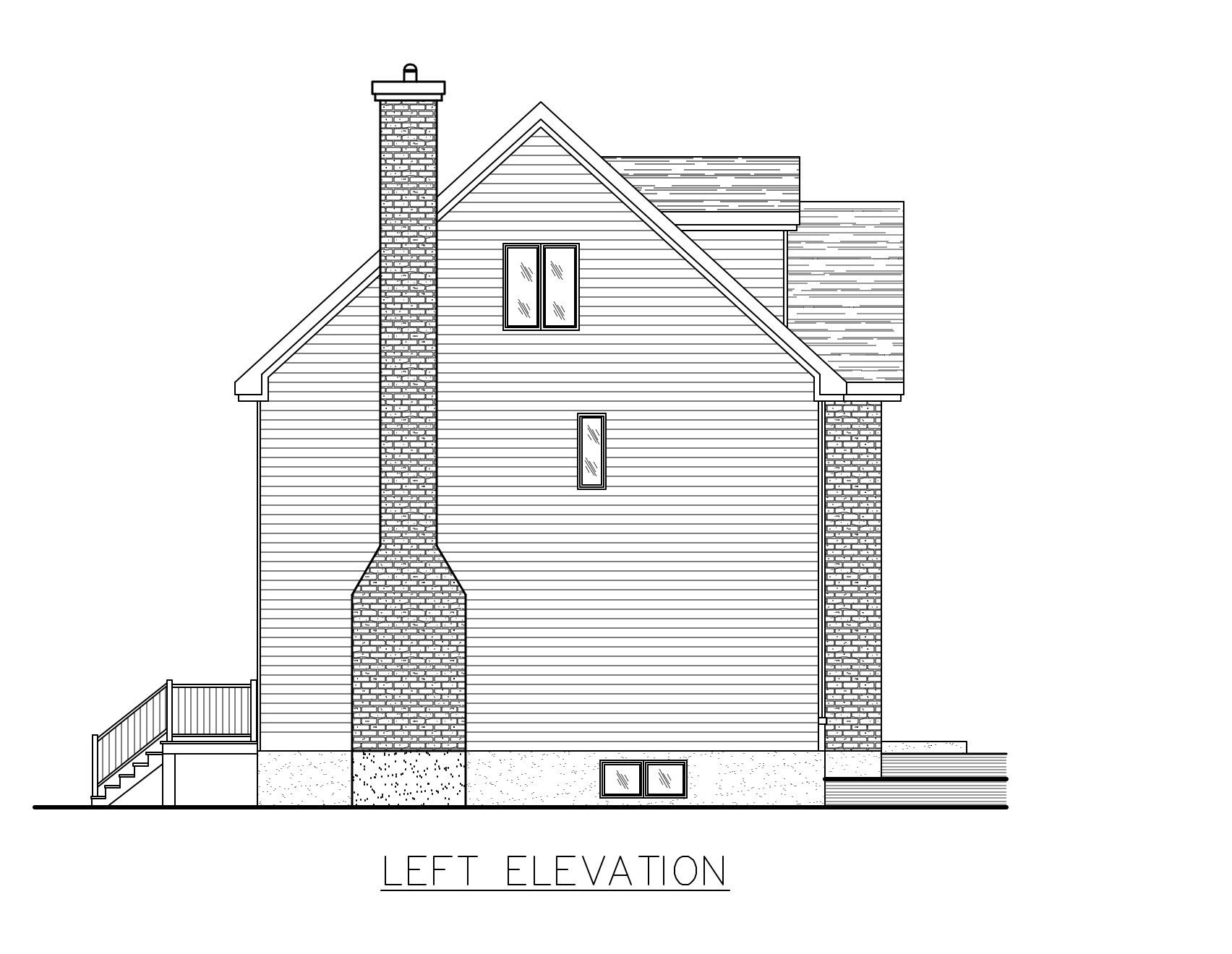 Home Plan Left Elevation of this 4-Bedroom,2208 Sq Ft Plan -158-1271