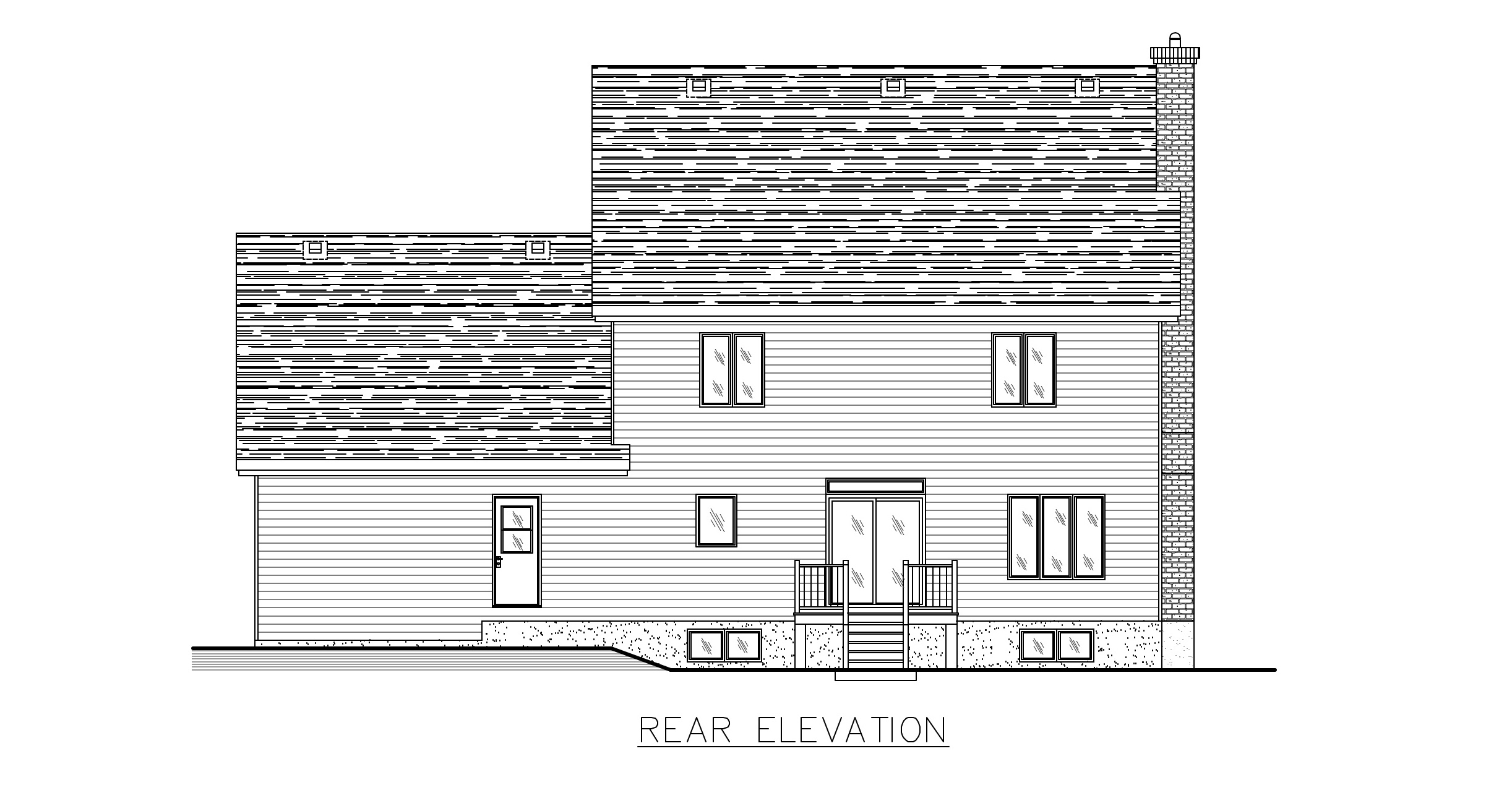 Home Plan Rear Elevation of this 4-Bedroom,2208 Sq Ft Plan -158-1271