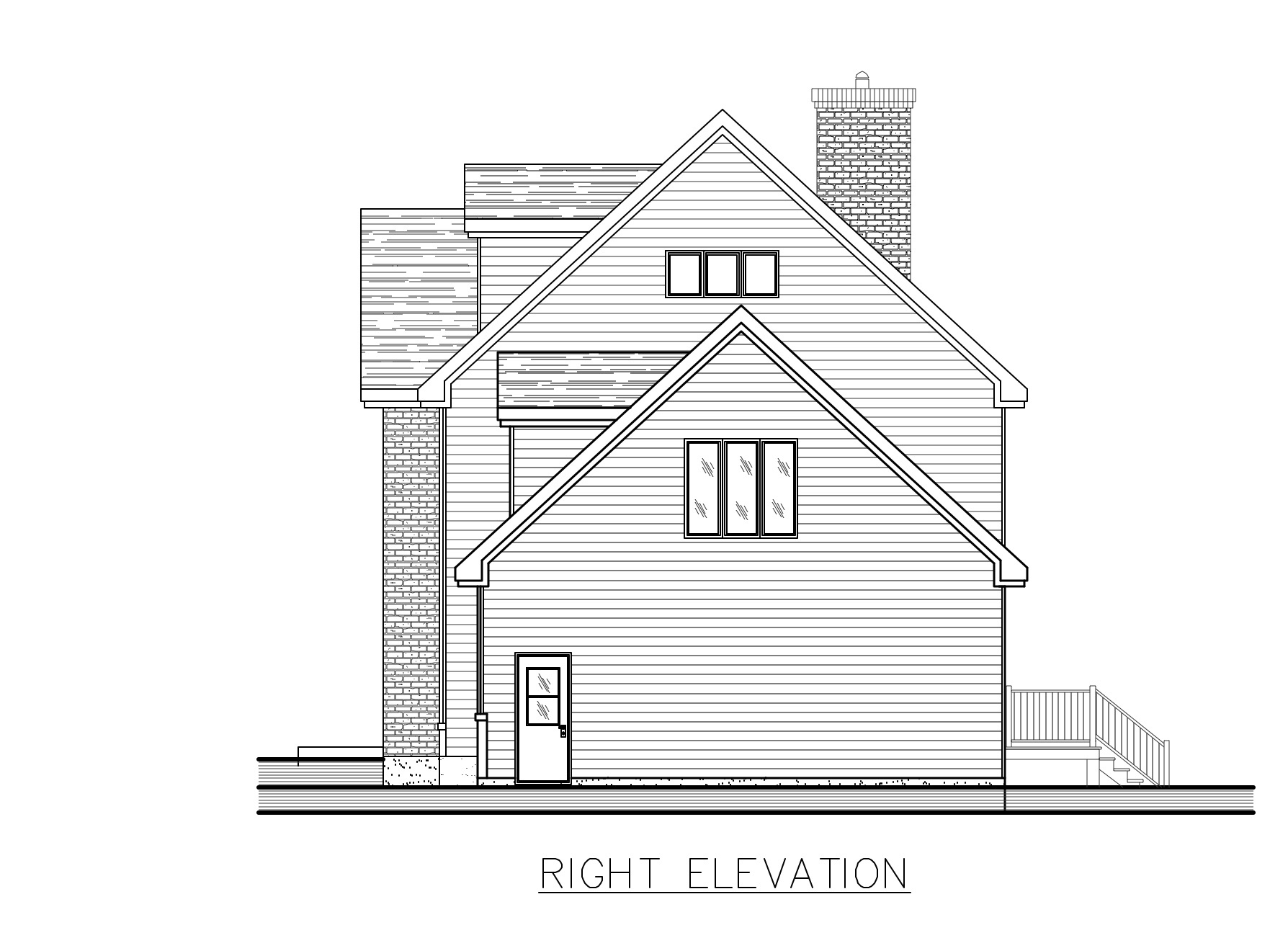 Home Plan Right Elevation of this 4-Bedroom,2208 Sq Ft Plan -158-1271