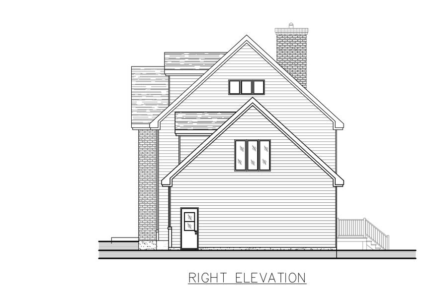 Home Plan Right Elevation of this 4-Bedroom,2208 Sq Ft Plan -158-1271