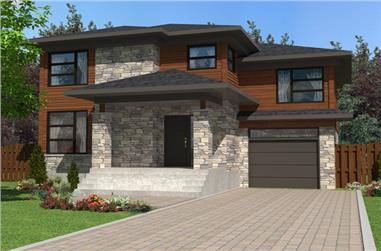 3-Bedroom, 1548 Sq Ft Contemporary Home Plan - 158-1274 - Main Exterior