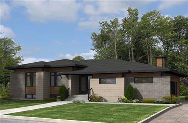 3-Bedroom, 1438 Sq Ft Contemporary Home Plan - 158-1276 - Main Exterior