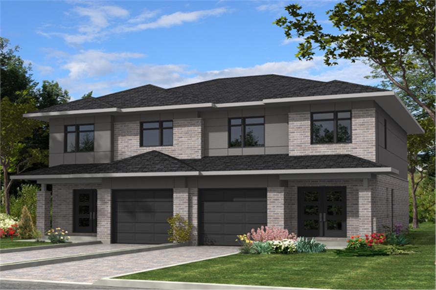 3-Bedroom, 1497 Sq Ft Contemporary Home Plan - 158-1282 - Main Exterior