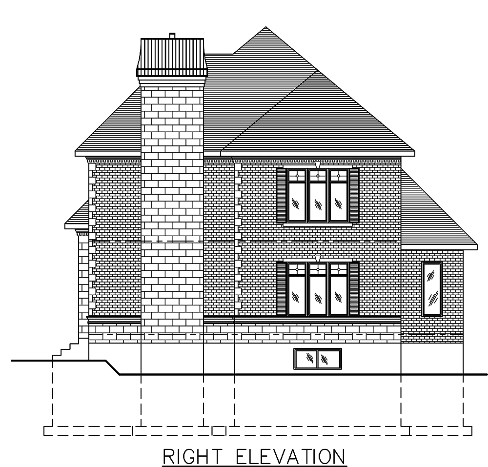 Home Plan Right Elevation of this 3-Bedroom,1645 Sq Ft Plan -158-1293