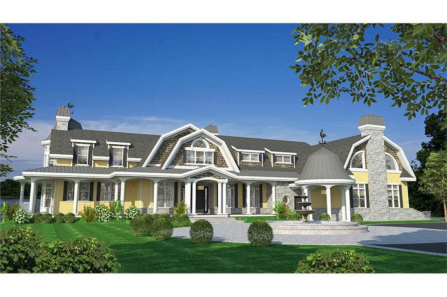 6-Bedroom, 8277 Sq Ft Cottage Home Plan - 158-1296 - Main Exterior