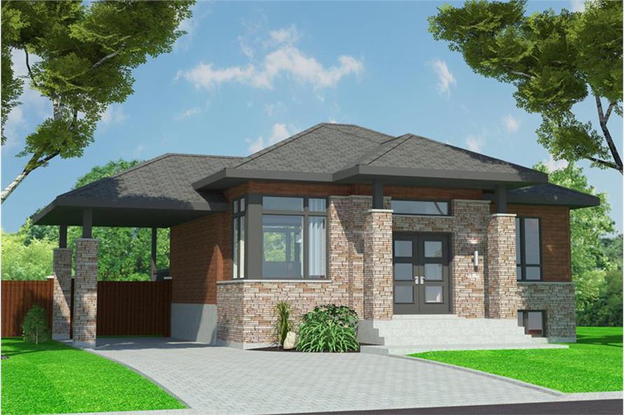 2-Bedroom, 938 Sq Ft Bungalow House Plan - 158-1299 - Front Exterior