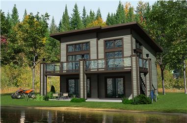 3-Bedroom, 1382 Sq Ft Lake House Plan - 158-1302 - Front Exterior