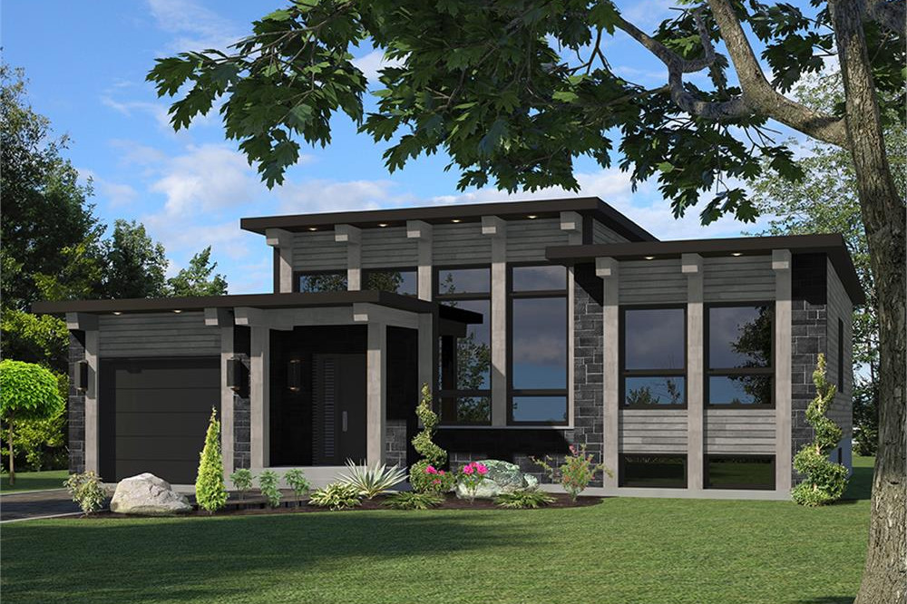 Small Modern  3 Bedroom House  Plan  1282 Sq Ft 2 Bath 