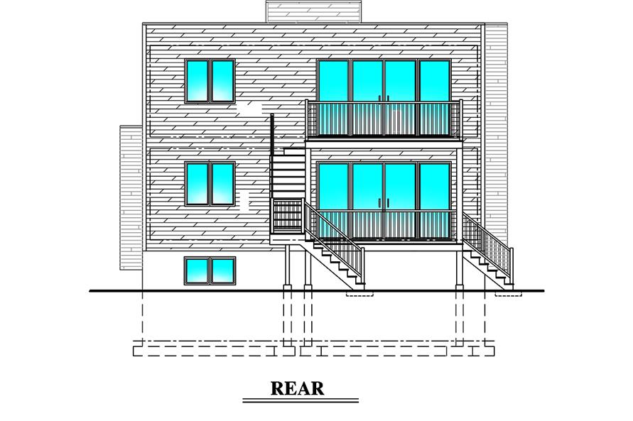 Home Plan Rear Elevation of this 3-Bedroom,1932 Sq Ft Plan -158-1310