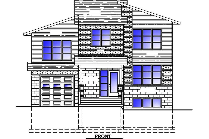 Home Plan Front Elevation of this 3-Bedroom,1636 Sq Ft Plan -158-1313