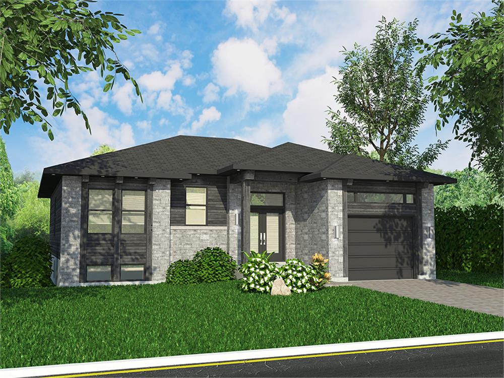 Front elevation of Bungalow home (ThePlanCollection: House Plan #158-1315)
