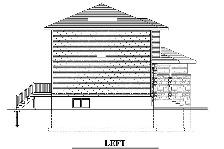 Home Plan Left Elevation of this 3-Bedroom,1580 Sq Ft Plan -158-1318