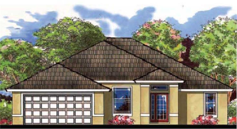 Front elevation for this Traditional Home Plan 159-1004.