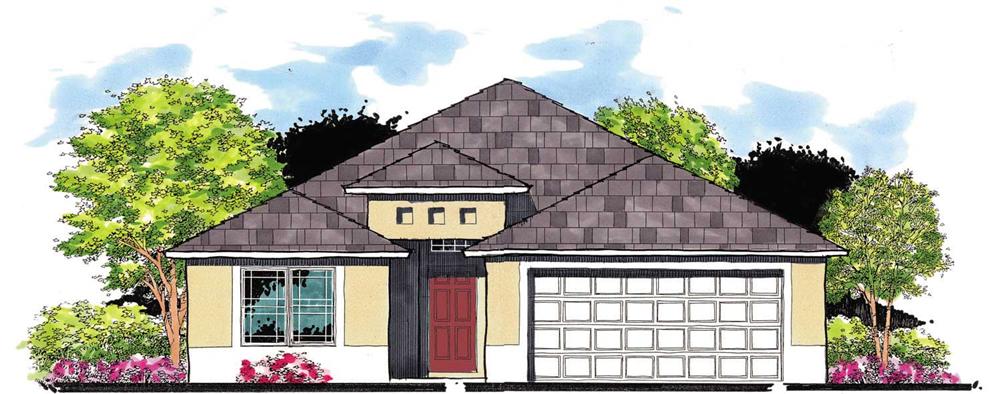 This is the front elevation for these French Country Home Plans.