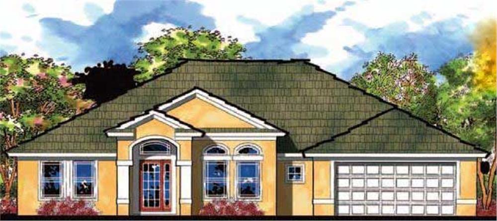 This is the front elevation for these European House Plans.