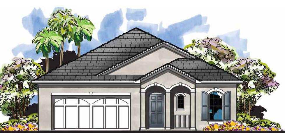 This is the front elevation for these French Country Home Plans.