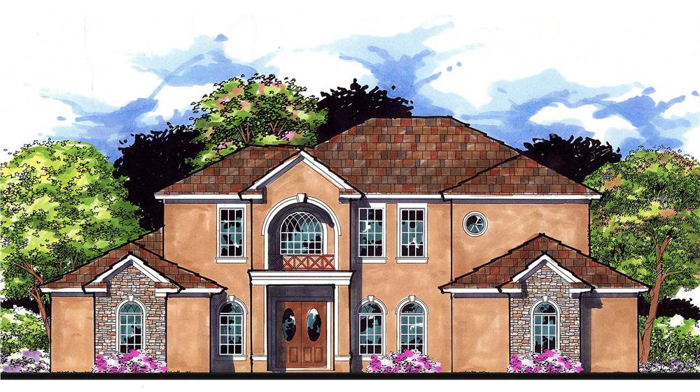 This is an artist's rendering for these Tuscan Home Plans.