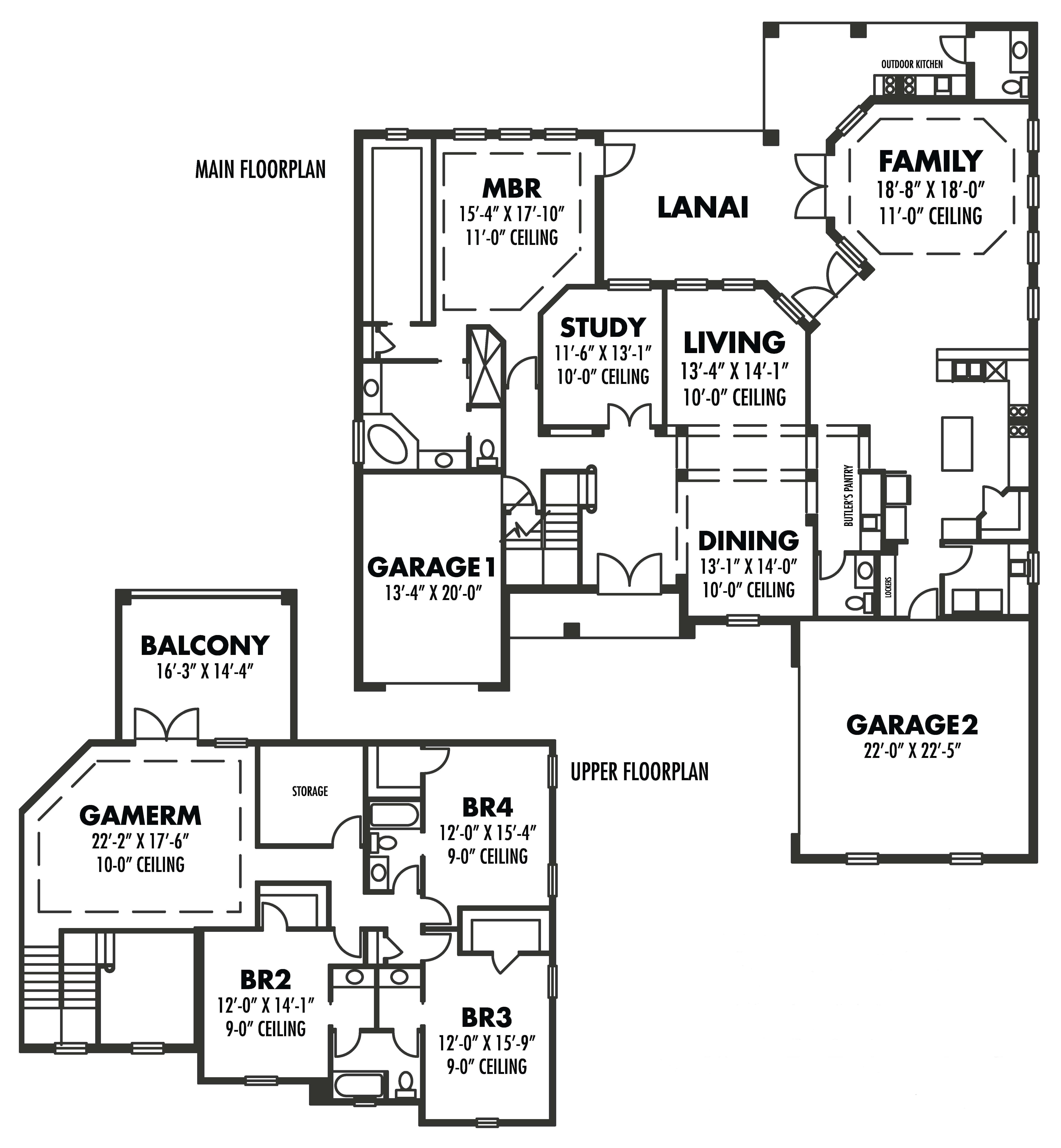 Floor Plan First Story of European Plan #159-1062