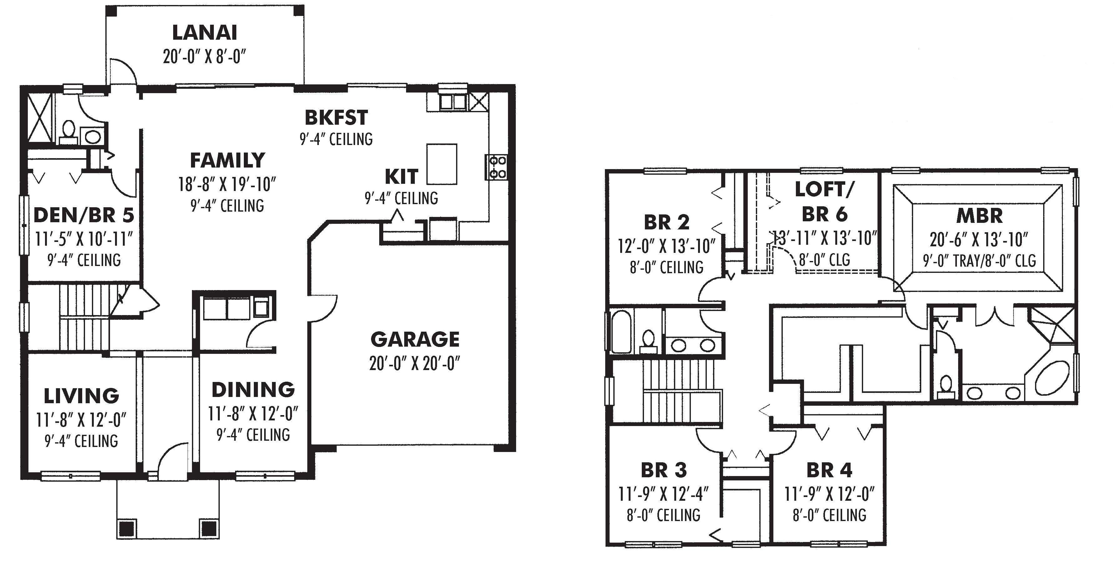 Floor Plan First Story of Country Plan #159-1070