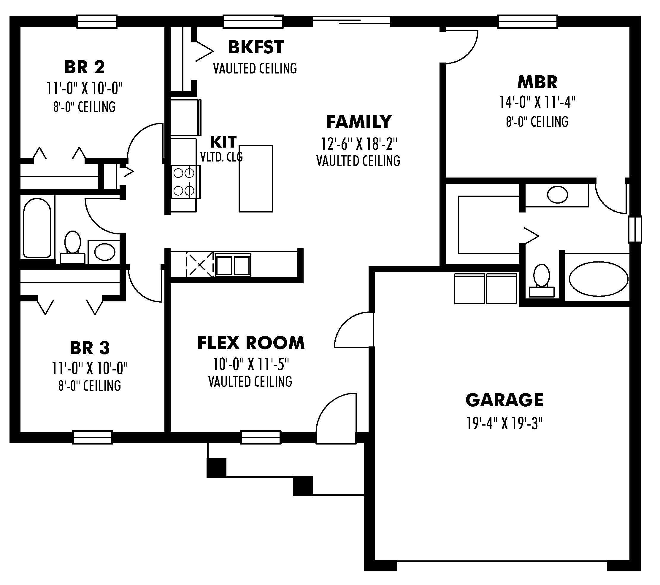 Floor Plan First Story of European Plan #159-1072