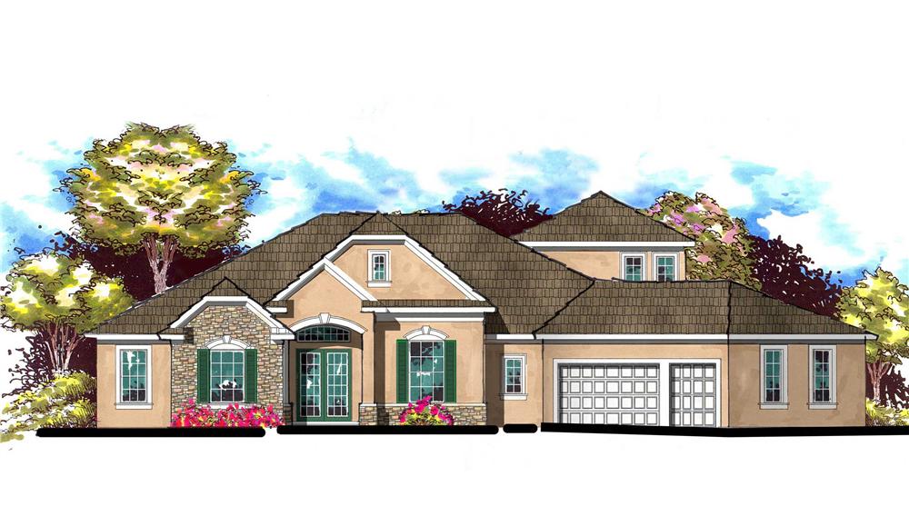 This is an artist's rendering for these European House Plans.