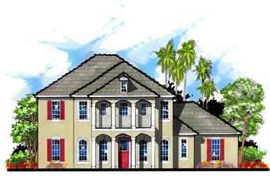 4-Bedroom, 3268 Sq Ft Colonial House Plan - 159-1074 - Front Exterior
