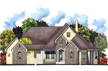 5-Bedroom, 4575 Sq Ft Country House Plan - 159-1077 - Front Exterior