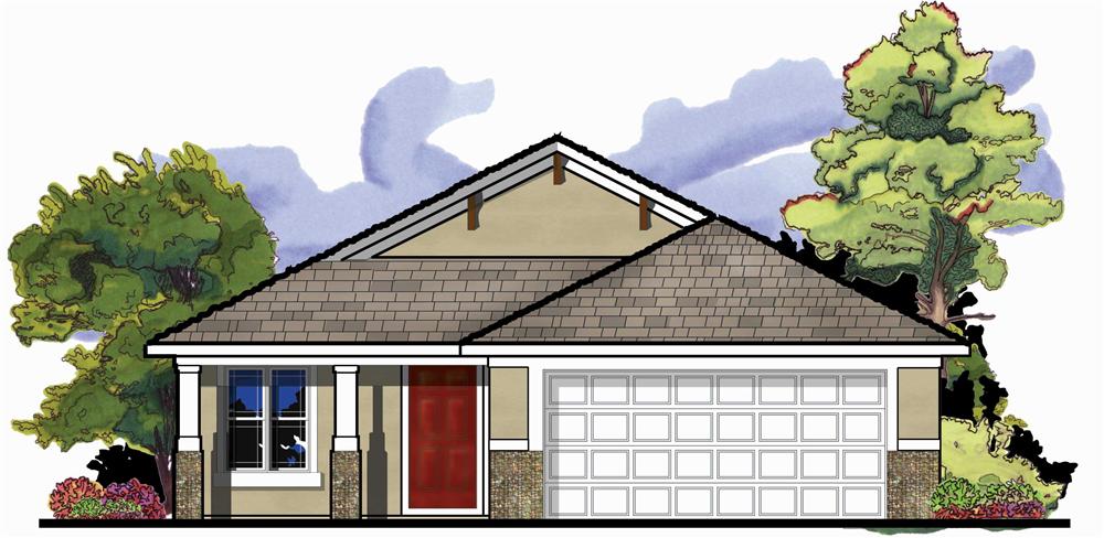 This is the front elevation for these Bungalow Home Plans.