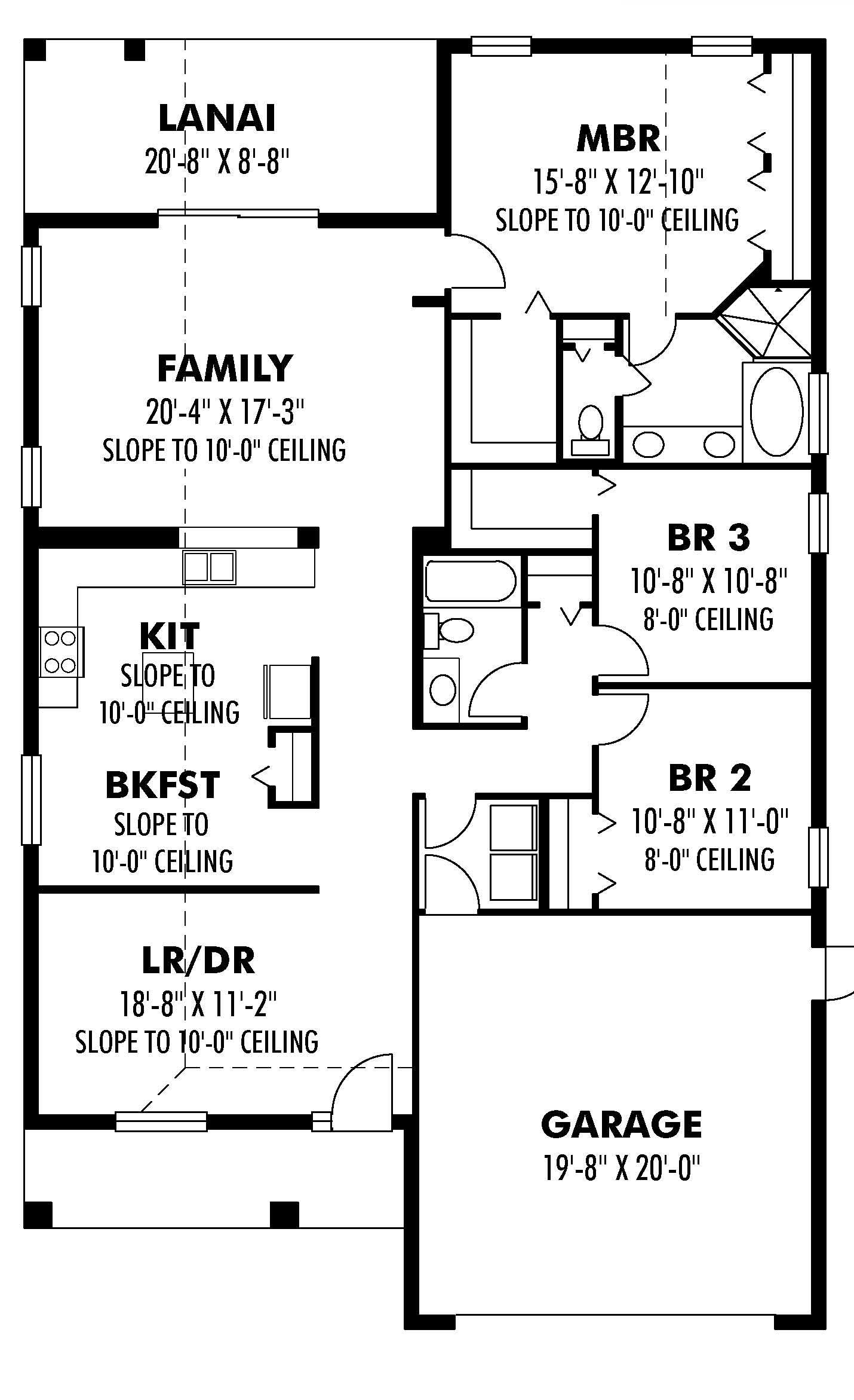 Floor Plan First Story of Country Plan #159-1084