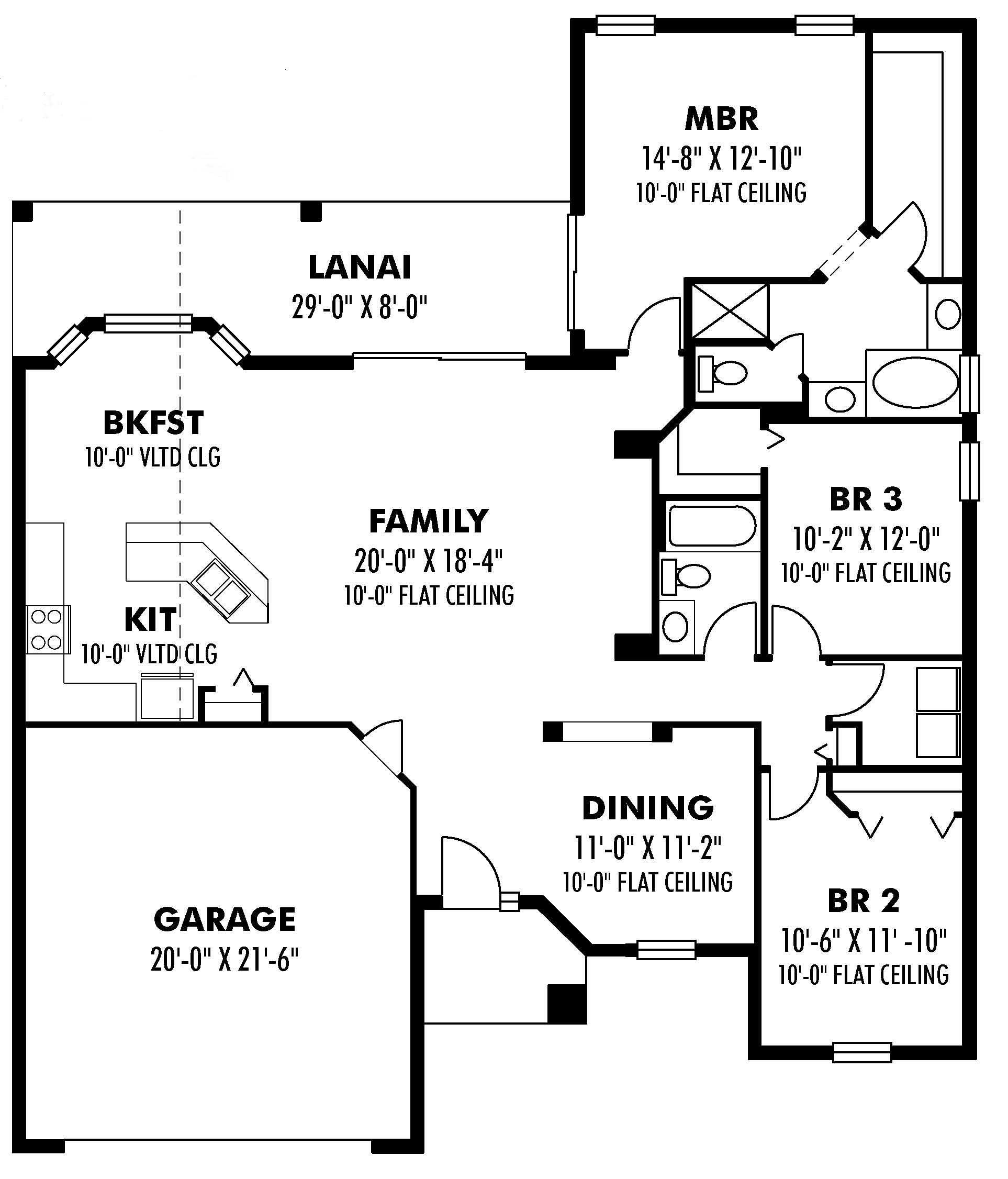 Floor Plan First Story of European Plan #159-1098
