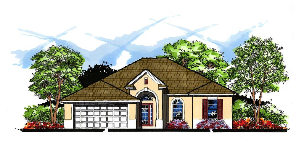 This is the front elevation of these European Home Plans.
