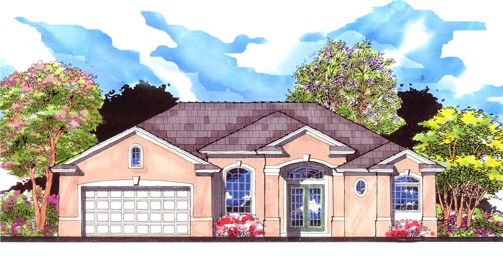 This is the front elevation for these Ranch Home Plans.