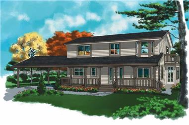 3-Bedroom, 2215 Sq Ft Country Home Plan - 160-1006 - Main Exterior