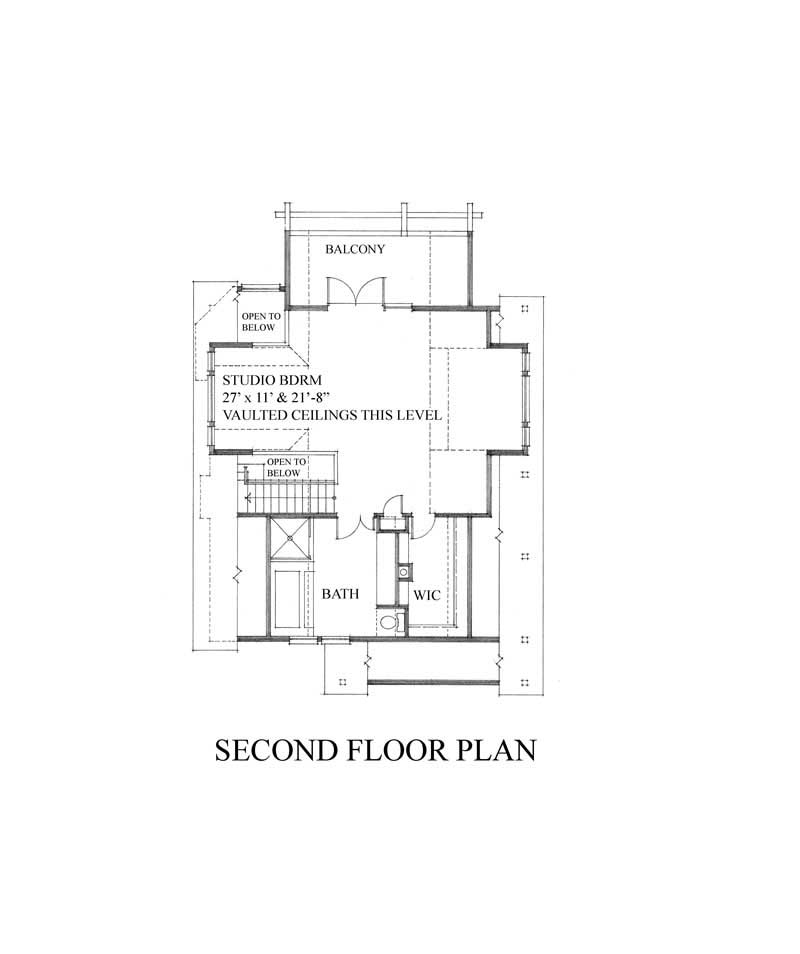 Floor Plan Second Story of Log Cabin Plan #160-1014